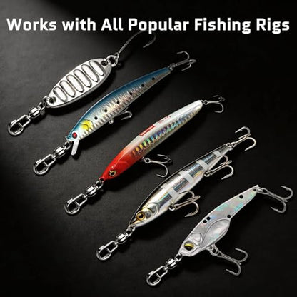 FishTrip 25/50Pcs Fishing Ball Bearing Swivel with Quick Oval Split Rings | High Strength Stainless Steel Smooth Fishing Swivels & Snaps Quick Change Snap Swivels Fishing Tackle Saltwater Freshwater - size: 5#_121lbs