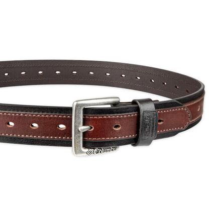 Columbia Men's Leather Casual Belt Tan & Brown Classic Style for Everyday Wear - color: Tan Overlay, size: Large (38-40)