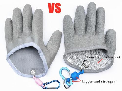 Inf-way Fishing Glove with Magnet Release, Fisherman Professional Catch Fish Gloves Cut&Puncture Resistant with Magnetic Hooks Hunting Glove - size: X-Large, style: Left