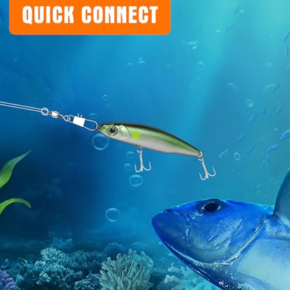 100 PCS Fishing Swivels Snap,Stainless Steel Swivel Fishing Line Connector,Interlock Fishing Hooks Clip,Barrel Snap Swivels for Freshwater and Saltwater Fishing - size: #1-95 lb-100PCS