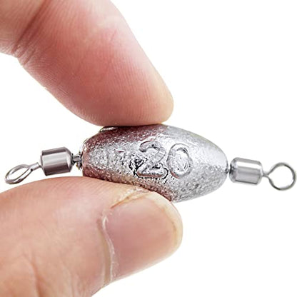Hitefu Fish Weight Sinkers, Inline Weights Lead Fishing Weights Trolling Sinkers, Egg Sinkers for Bottom Fishing (3/8, 1/2, 3/4oz) - size: 3/4oz