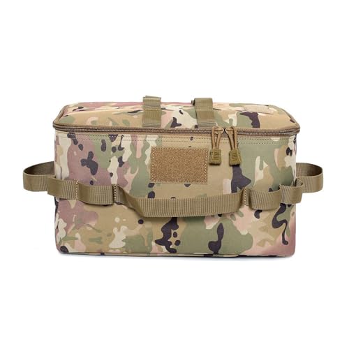 Fishing Tackle Bag Outdoor Camping Cookware Tool Bag Portable Large Capacity Tote Storage Bag Picnic Tactical Soft Case (CP camouflage(13.38''L x 6.69''W x 7.48''H)) - color: CP camouflage(13.38''L x 6.69''W x 7.48''H)