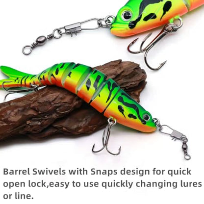260Pcs/Box with Stainless Steel Fishing Barrel Swivels 150Pcs /Barrel Swivels with Snaps 110Pcs Mix,High Strength Connector for Quick Change Fishing Lure or Line Tackle Saltwater Freshwater