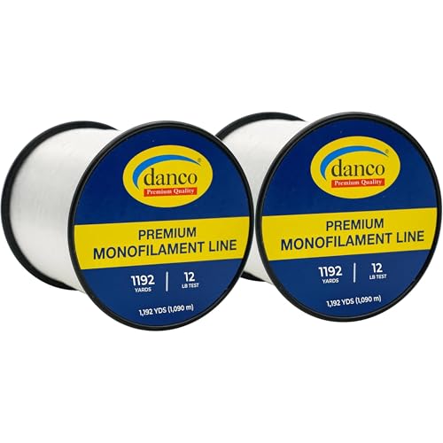 Monofilament Fishing Line | Jumbo Amount 2-1/4 lb Spools Value Pack - Low Memory and Stretch - Abrasion Resistant - Freshwater and Saltwater Fishing Line - size: 12 lb 1192 yards per spool