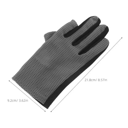 Fingerless Sun Protection Gloves for Fishing and Cycling, Breathable Mesh Fabric, Non-Slip Gray Driving and Outdoor Sports Gloves for Summer