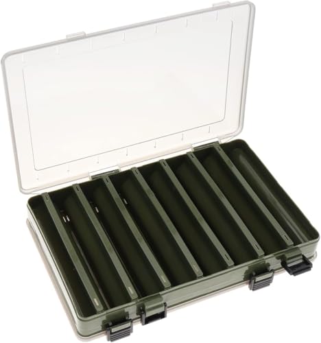 Double Sided 14 Compartments Fishing Tackle Boxes Fishing Lure Box Organizer, Fishing Bait Tackle Storage Case, Container Box for Jewelry Beads Earring Hook (Green) - color: Green