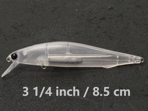 10 Blank Unpainted Minnow Crankbait Topwater Lipless Jerkbait Fishing Lures V5 - color: UPM233P10