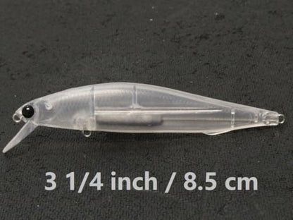 10 Blank Unpainted Minnow Crankbait Topwater Lipless Jerkbait Fishing Lures V5 - color: UPM233P10