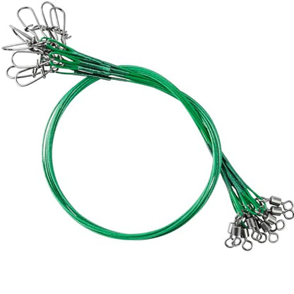Atibin Stainless Steel Fishing Leaders Freshwater Saltwater Swivels Leader Fishing Wire High Strength Line Leader Lures Black Nickel - size: #5 (11.8in-60lb) 30pcs