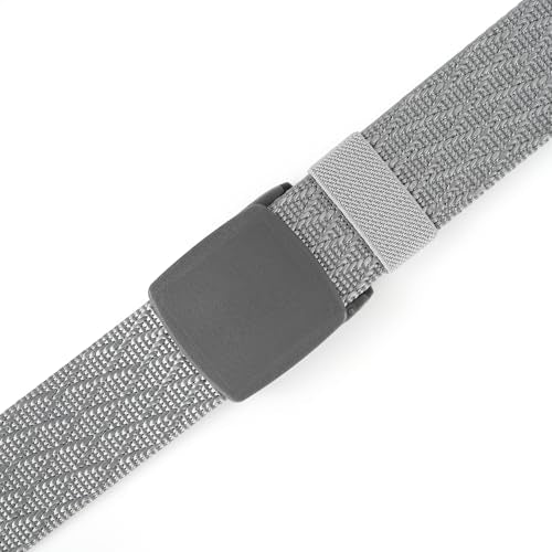 Mile High Life | Nylon Web Belt | Outdoor Military Belt | TSA Safe Buckle Plastic/Metal - color: Gray 530 Cross