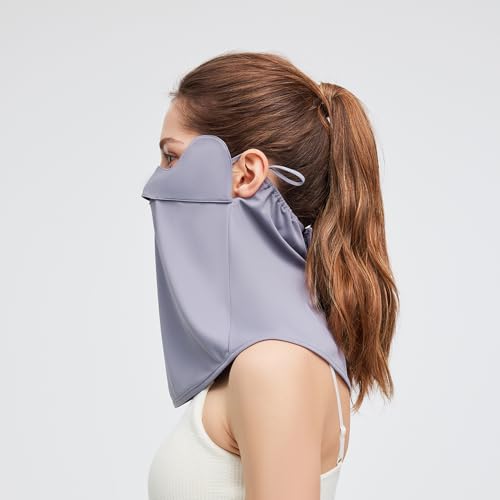 Sun UV Face Mask UPF 50+ Breathable Face Cover Scarf Cooling Neck Gaiter Outdoor Cycling Hiking SLF6M005T - color: Dark Grey