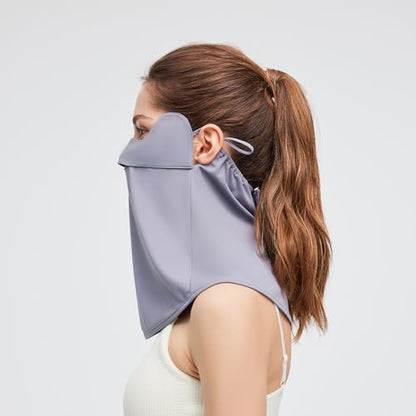 Sun UV Face Mask UPF 50+ Breathable Face Cover Scarf Cooling Neck Gaiter Outdoor Cycling Hiking SLF6M005T - color: Dark Grey