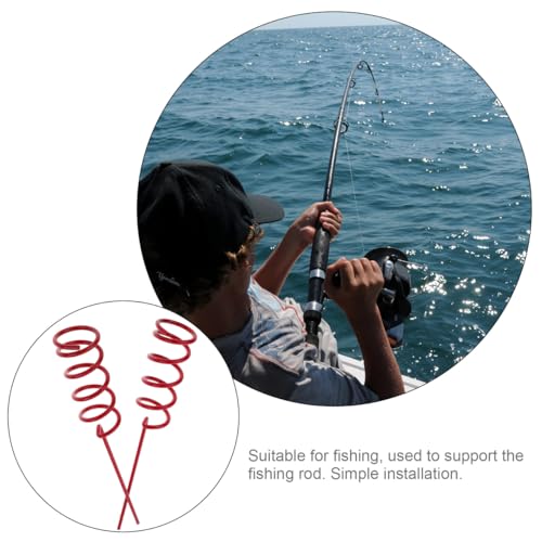 2 Pack Spiral Fishing Rod Holder for Ground Heavy Duty Metal Bank Fishing Rod Holder Support for Shore Beach Sea and Lake Upright Stand for Most Rods
