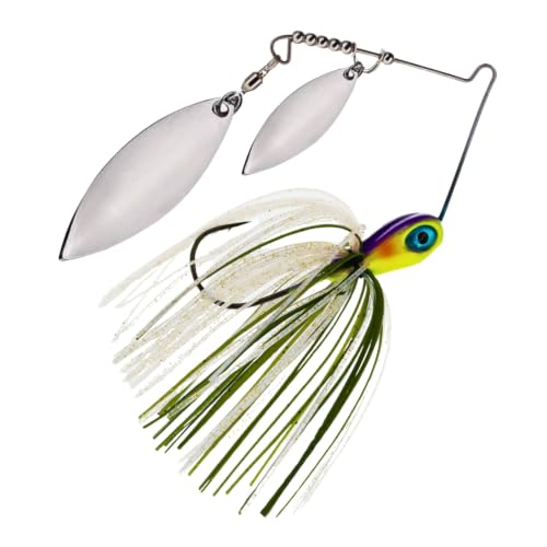Reaction Tackle Spinner Bait, Compact Profile Fishing Lure with Flash and Vibration for Bass, Trout, Pike, Salmon and Walleye (3-Pack) - color: Sunrise, size: 3/8 Oz