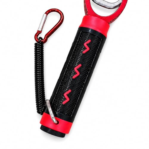 Fish Lip Gripper with Built-in Scale 18kg (39.7 lb) – Portable Fish Controller Tool with Non-Slip Handle for Freshwater & Saltwater Fishing(Red) - color: Red