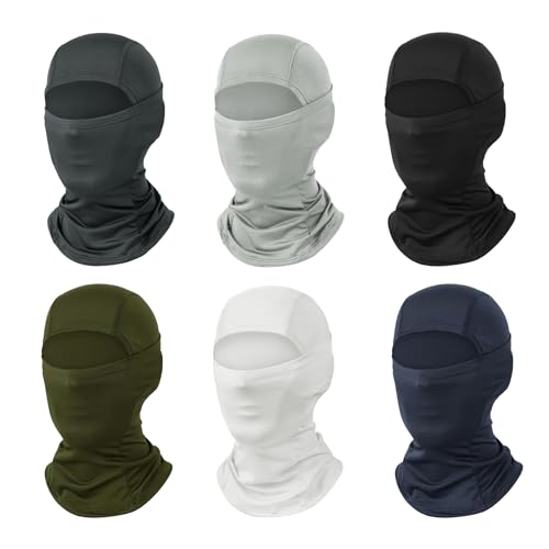 6 Packs Ski Mask Sun UV Protection Hood Breathable, Balaclava Face Mask for Men Women - Motorcycle Fish - color: 6pcs Color Mix1