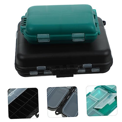 LIOOBO 2pcs Fishing Organizer Small Tackle Storage Plastic Fishing Gear Box Compartment Outdoor Bait Bucket