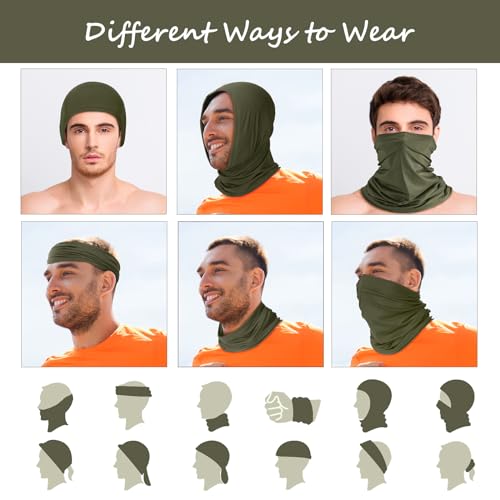 Geyoga Summer UV Protection Cooling Neck Gaiter | Sunscreen Breathable Face Scarf Bandana Mask Neck Gaiter for Outdoor Fishing Hiking Camping - color: Khaki