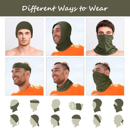 Geyoga Summer UV Protection Cooling Neck Gaiter | Sunscreen Breathable Face Scarf Bandana Mask Neck Gaiter for Outdoor Fishing Hiking Camping - color: Khaki
