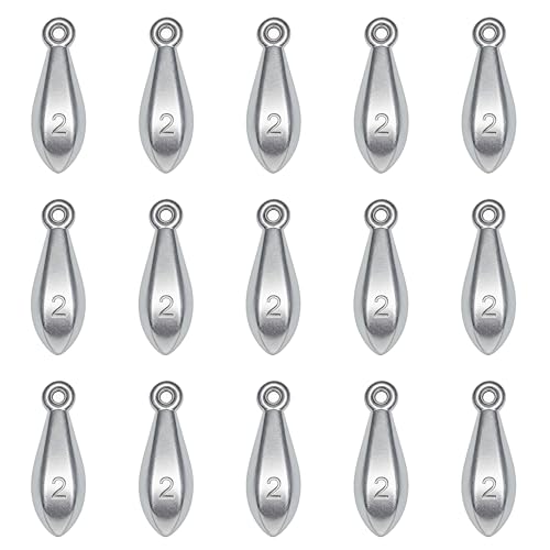 Fishing Weights Sinkers Bank Sinkers Bullet Weights for Surf Fishing Pier Bank Fishing Saltwater Fishing Gear 1oz to 8oz - size: 2 Ounce-15pcs