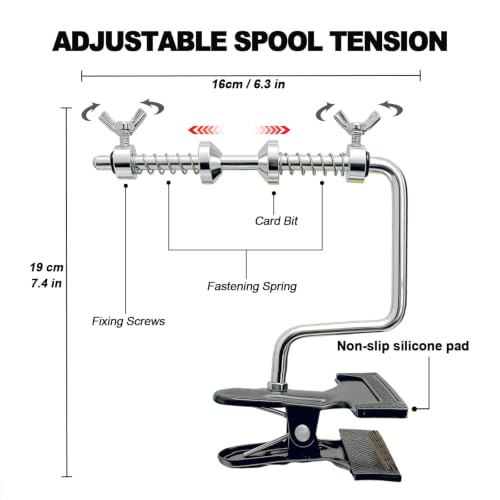 Fishing Line Spooler, Reel Winder Spooling Station for Spinning & Baitcasting Reels, Adjustable Anti-Twist & Snarl-preventing Design, Fits Multiple Line Spool Sizes