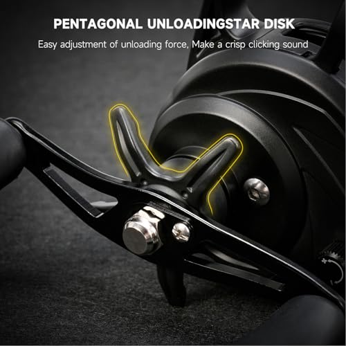 Keenso Ice Fishing Reel,Magnetic Drop System Inline Ice Fishing Reel 3.0:1 High Speed for Deep Sea River Lake