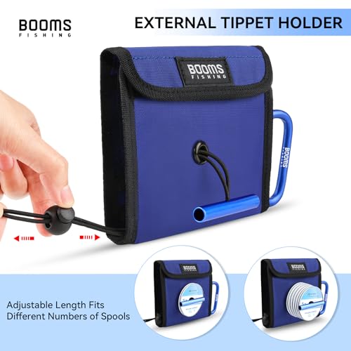 Booms Fishing Leader Holder Wallet: Fly Fishing Tippet Line Storage with 12 Clear Pocket and Tippet Holder - size: S