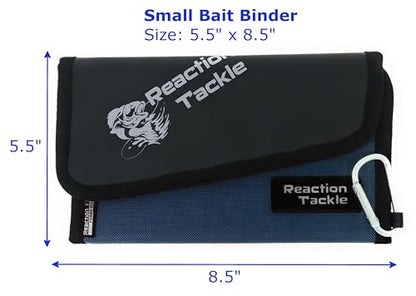 Reaction Tackle Fishing Tackle Organizer Case, Soft Bait Binder for Soft Plastics and Terminal Tackle with Zippered Sleeves, Small Blue - size: Small Blue