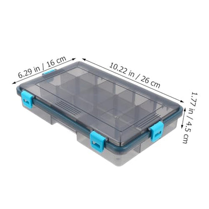 Fishing Lure Storage Box Waterproof Large Utility Tackle Box with Adjustable Dividers and Four Lock Closures Blue for Fishing Gear and Bait Organization