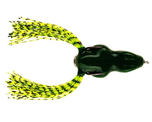 Scum Frog Scumdog Topwater Bass Fishing Hollow Body Frog Lure with Weedless Hooks - color: Green, size: 5/8 oz