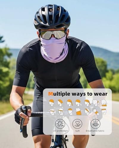 Xeoxarel Neck Gaiter, 7 Pack Cooling UV Protection, Bandana Face Mask Scarf for Men and Women - color: 3 Pink, 2 Lavender, 2 Purple