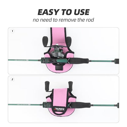 RUNCL Baitcasting Reel Bag – Protective Storage Pouch for Baitcasting Reels & Spinning Reels, Lightweight & Durable, Ideal for Freshwater & Saltwater Fishing Trips (pink& Black) - color: B-pink& Black