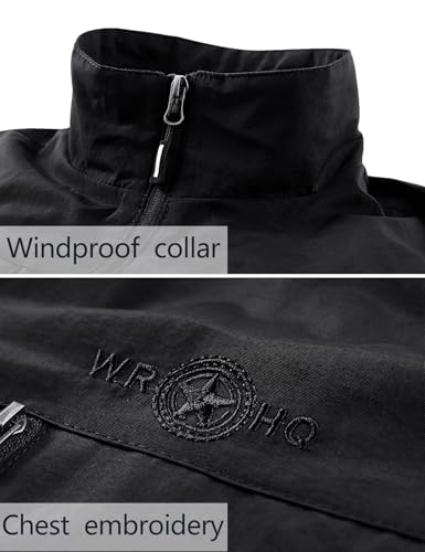 Gihuo Men's Causal Lightweight Outdoor Vest Quick Dry Outdoor Multi Pockets Travel Safari Fishing Vest(Black01-M)