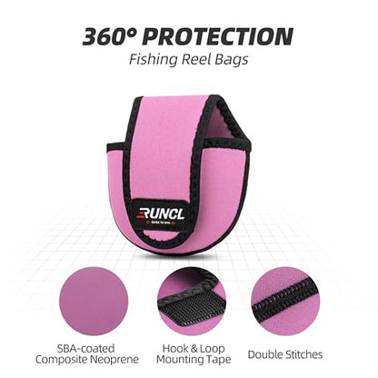 RUNCL Baitcasting Reel Bag – Protective Storage Pouch for Baitcasting Reels & Spinning Reels, Lightweight & Durable, Ideal for Freshwater & Saltwater Fishing Trips (pink& Black) - color: B-pink& Black