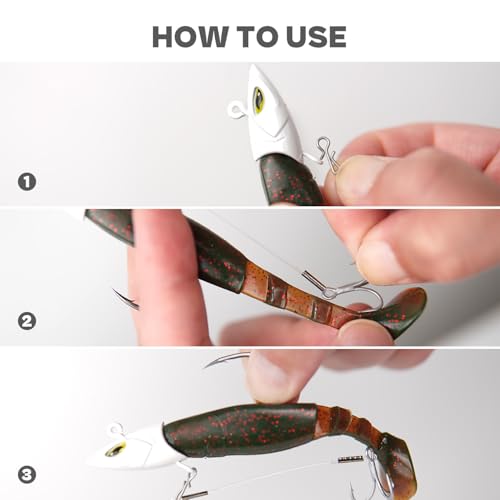 Stinger Hooks (12-Packs) for Jig Heads, Quick Snap #6/#8 Trailer Treble Hooks, 10#/40lbs Fluorocarbon Fishing Line - Walleye, Bass - size: 3" - 8# hook
