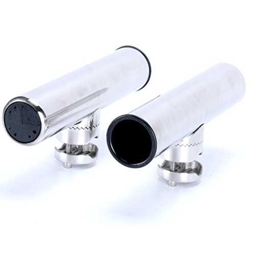Amarine Made 2pcs Stainless Clamp on Fishing Rod Holder for Rails 7/8 Inch to 1 Inch