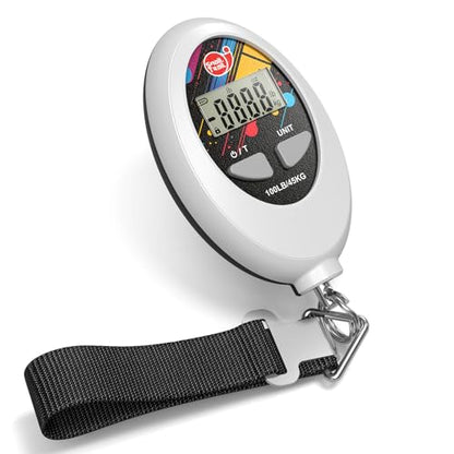 SNAIL TRAIL 100 lbs (45 kg) Digital Luggage Scale, Portable Suitcase Weigher, Travel Bag Weight Scale, Handheld Baggage Weigh Machine, Gift for Travelers - color: White