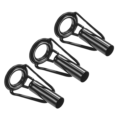PATIKIL Tube Dia Fishing Rod Tips Repair Kit, Stainless Steel Black Guide Ring for Fishing - size: 4.8mm