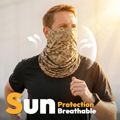 HONGTEYA 6 Pack Summer Neck Gaiter, UV Protection Cooling Face Mask Breathable Bandana Head Scarf Face Cover for Men Women - color: Multicolor2