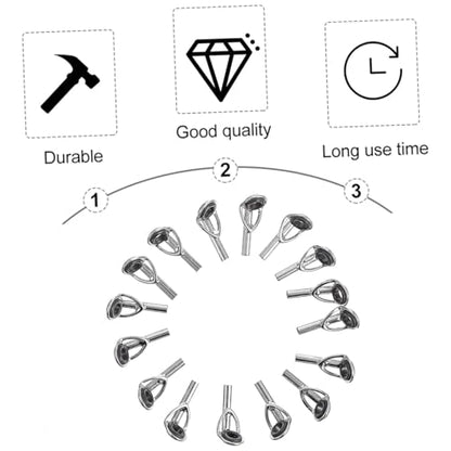 50 Pieces Fishing Rod Tip Repair Kit Rod Tips Kit Replacement for Freshwater Saltwater Rods Stainless Steel Ceramic Ring Guide Replacement Kit