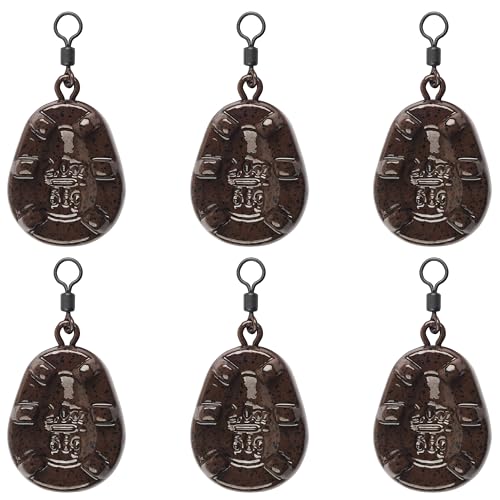 Carp Fishing Weight Sinkers,Coated Tapered Flat Pear Carp Fishing Sinkers with Rolling Swivel Carp Coarse Fishing Gear Tackle 2oz 2.5oz 3oz 3.5oz 4oz - size: 2oz-6pcs, style: Flat Pear Shape