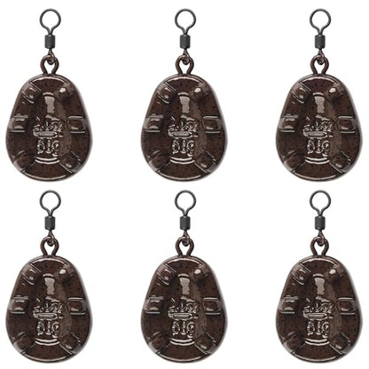 Carp Fishing Weight Sinkers,Coated Tapered Flat Pear Carp Fishing Sinkers with Rolling Swivel Carp Coarse Fishing Gear Tackle 2oz 2.5oz 3oz 3.5oz 4oz - size: 2oz-6pcs, style: Flat Pear Shape