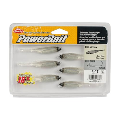 Berkley PowerBait Drip Minnow Fishing Soft Bait - color: Blue Liner, size: 3"