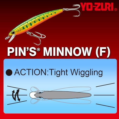 Duel Yo Zuri F 1161 Pins Minnow Floating Diver Lure - color: Multi,Red Head
