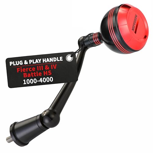Foldable Power Handle for Penn Fierce III IV, Battle III HS Spinning Reel Replacement Handle (Not for Fierce Live Liner) - size: For Fierce/Battle HS 1000-4000 (Classic Version)