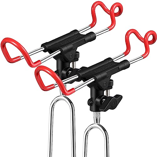PLUSINNO Fishing Rod Holders - Upgraded 360 Degree Adjustable Fishing Pole Stand Equipment for Bank, Beach, Gift for Men - style: 2 Pack Fishing Rods Holder(long Handle)