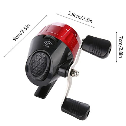 High Strength Spincast Fishing Reel,Easy to Use Push Button Casting Design,Instant Anti Reverse Clutch,Slingshot Outdoor Shooting Harpoon Dart Reel for Fishing Lovers,Beginners - color: Red