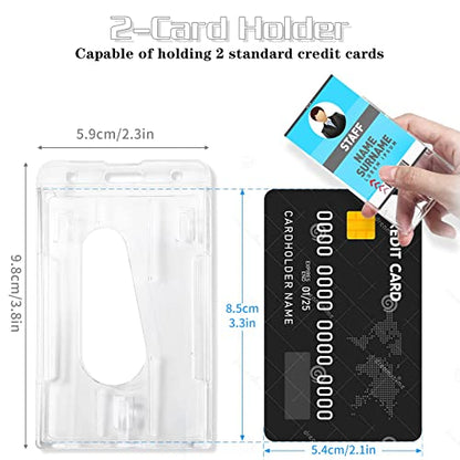 DELSWIN Heavy Duty Retractable Lanyard - Breakaway Lanyards for ID Badges Keys, Retractable Keychain with Upgraded Carabiner, Key Ring, and 2-Card Thumb-Slot Badge Holder, 8 oz Retraction - color: Matte Black - Lanyard