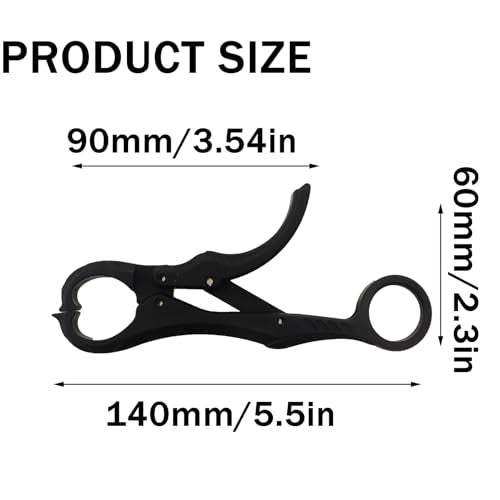 2PCS Fish Lip Gripper with Digital Scale Hook Non Puncture Replacement Clamp Lure Fishing Control Pliers Bass Fishing Tournament System Accessories Competitive Fishing Tool Black