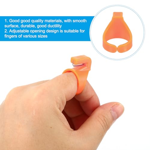 PATIKIL Plastic Quilting Sewing Thread Cutter Ring, 6 Pcs Yarn Cutter Ring Finger Sewing Rings Cutting Tool for Cutting Yarn Fish Line Craft, 3Color